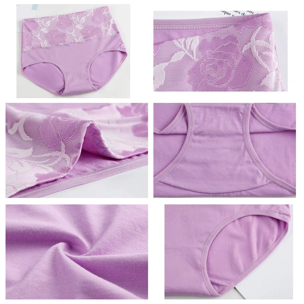 3Pcs/Lot High Waist Panties Cotton Women Body Slimming plus Size Underwear Print Briefs Ladies Panty Breathable Female Lingerie