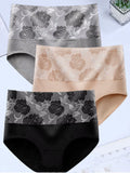 3Pcs/Lot High Waist Panties Cotton Women Body Slimming plus Size Underwear Print Briefs Ladies Panty Breathable Female Lingerie