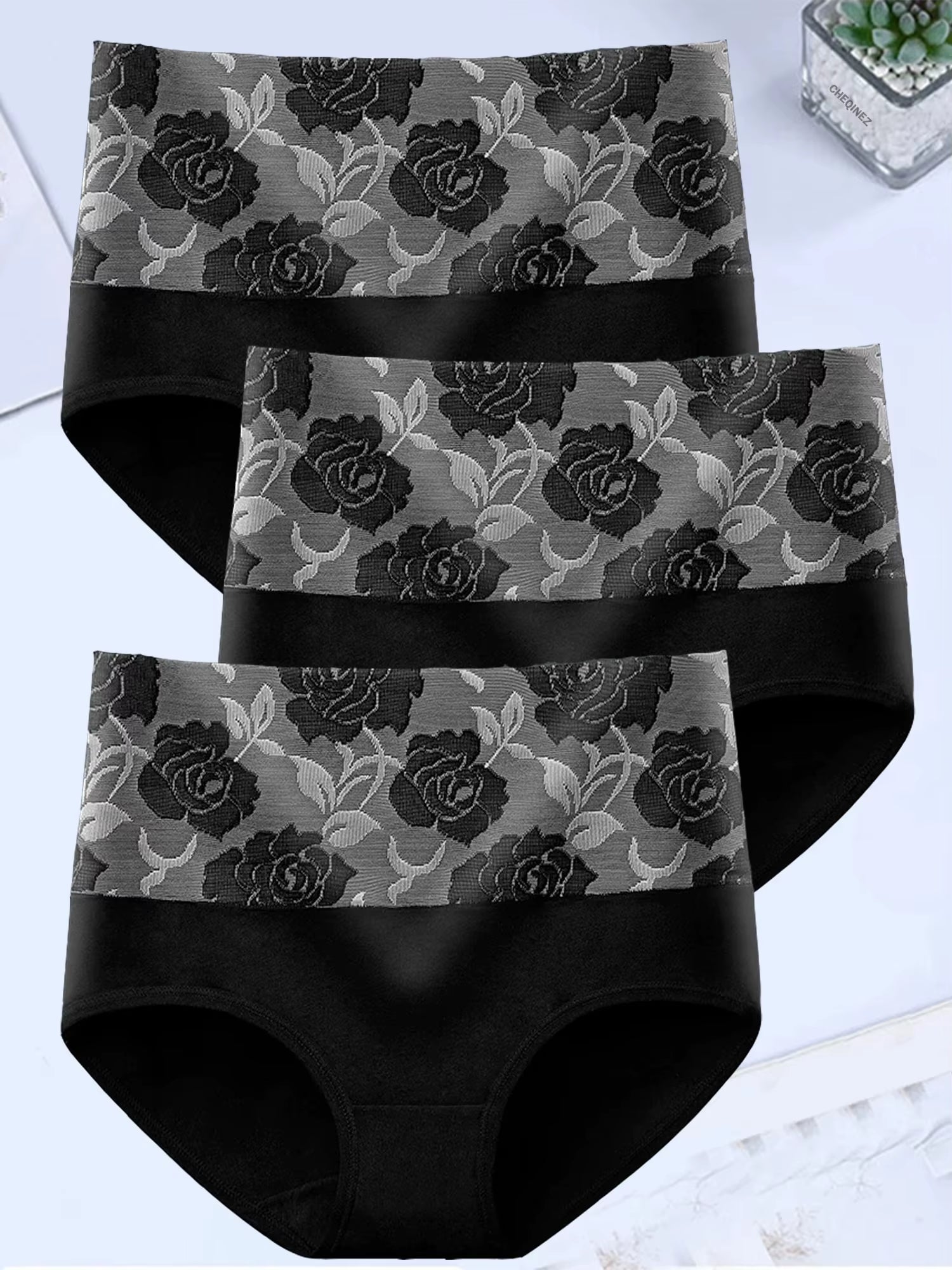 3Pcs/Lot High Waist Panties Cotton Women Body Slimming plus Size Underwear Print Briefs Ladies Panty Breathable Female Lingerie