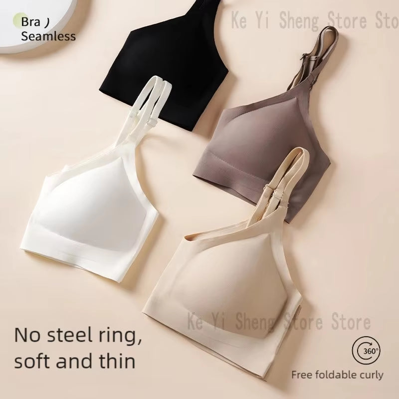 Women'S Bra, Seamless Underwear, Large Breasts, Small Breasts, Gathering, Thin Semi-Fixed Cup, Beautiful Back Bra, Sexy
