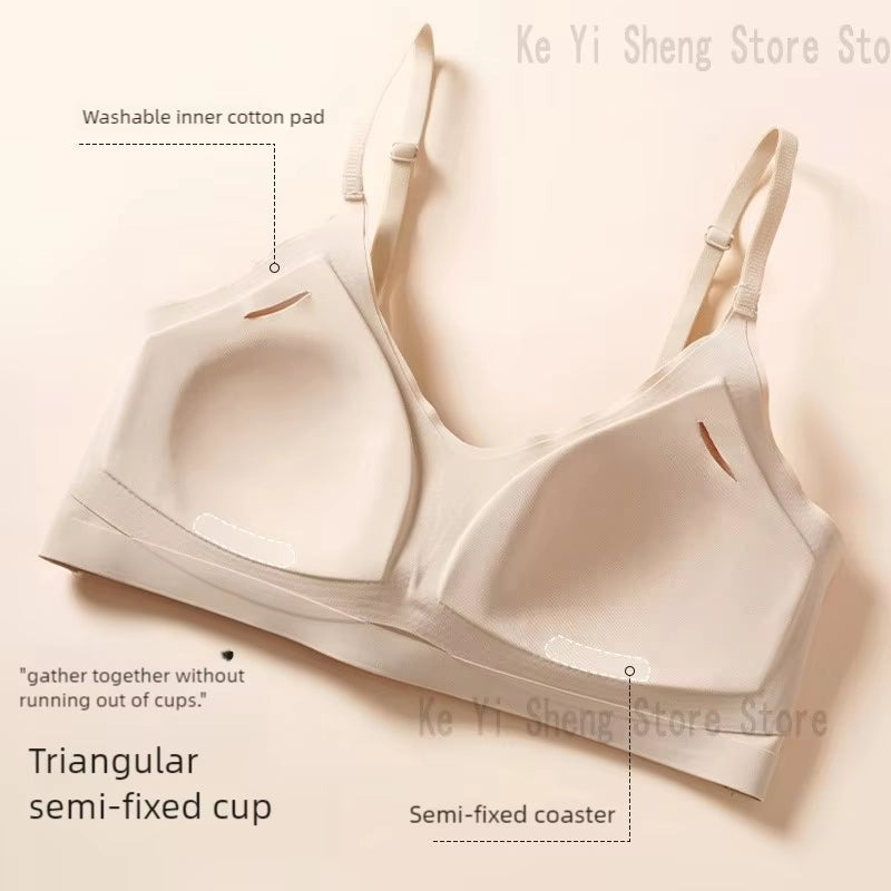 Women'S Bra, Seamless Underwear, Large Breasts, Small Breasts, Gathering, Thin Semi-Fixed Cup, Beautiful Back Bra, Sexy